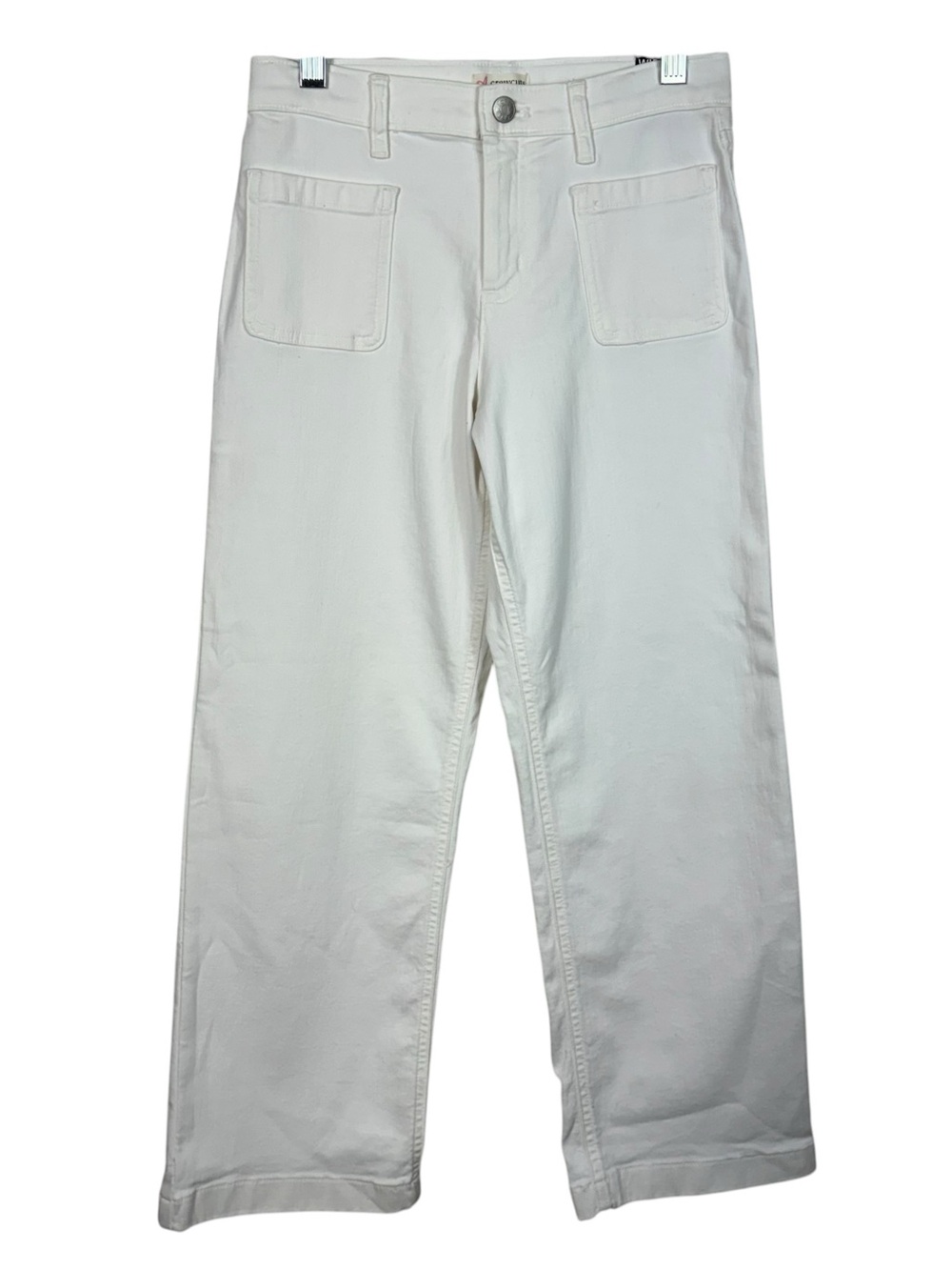 Crewcuts by J.Crew White Wide Leg Patch Pocket Denim Jeans Youth 10 NWT NEW Kids